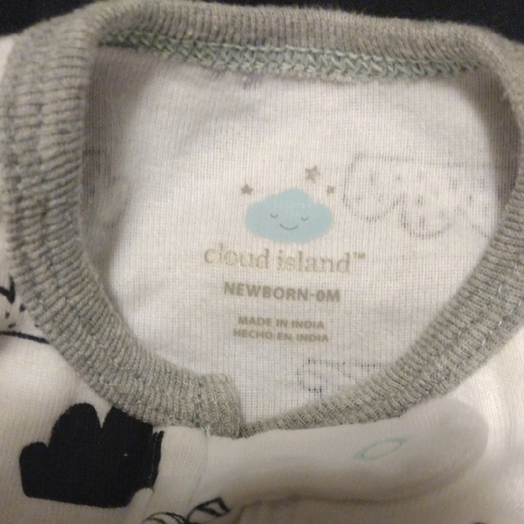 Cloud Island White and Black Footies One Pieces With Hand Mitts​​ - Picture 5 of 5
